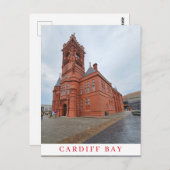 Uitzicht op het Pierhead-gebouw in Cardiff Bay op  Briefkaart (Voorkant / Achterkant)