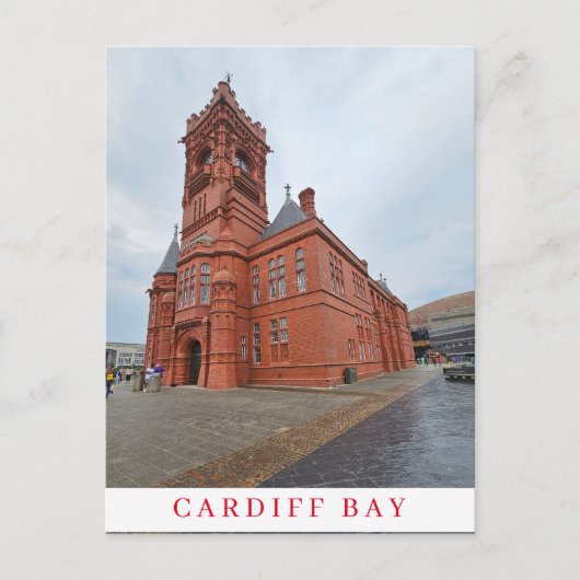 Uitzicht op het Pierhead-gebouw in Cardiff Bay op  Briefkaart (Voorkant)