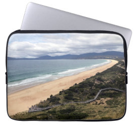 Uitzicht op het strand laptop sleeve