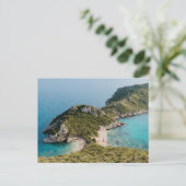 Uitzicht op het strand van Porto Timoni, eiland Co Briefkaart (Staand voorkant)