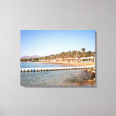 Uitzicht op het zandstrand Terrazzina Canvas Afdruk (Voorkant)