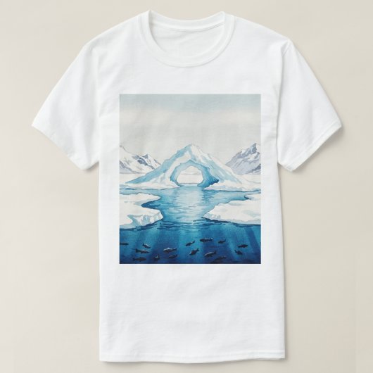 Uitzicht op ijsbergen t-shirt (Design voorkant)