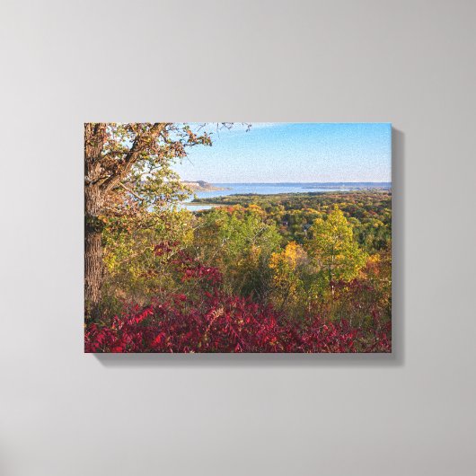 uitzicht op Lake Pepin vanuit Frontenac State Park Canvas Afdruk (Voorkant)