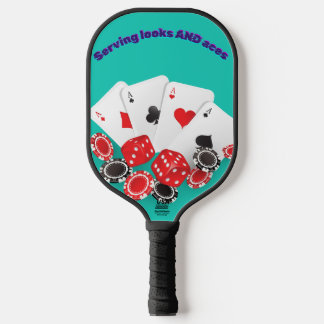 Uitzicht op Looks en Azen | Grappige Casino Poker Pickleball Paddle