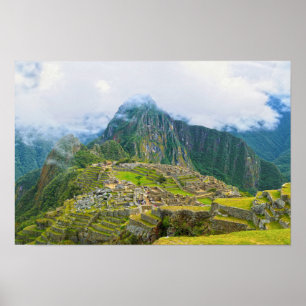 Uitzicht op Machu Picchu, Peru Poster