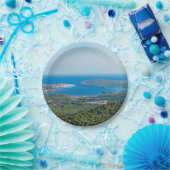 Uitzicht op Menorca van de top van Monte Toro Papieren Bordje (Feest)