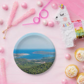 Uitzicht op Menorca van de top van Monte Toro Papieren Bordje (Feest)