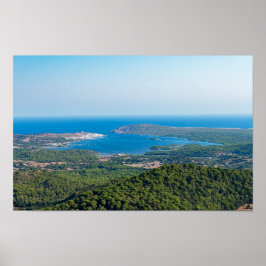 Uitzicht op Menorca van de top van Monte Toro Poster