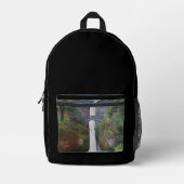 Uitzicht op Multnomah Falls Bedrukte Rugzak (Voorkant)