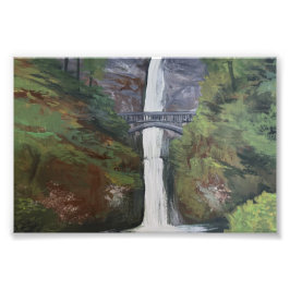 Uitzicht op Multnomah Falls Foto Afdruk