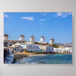 Uitzicht op Mykonos Griekenland Poster