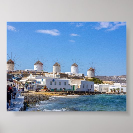 Uitzicht op Mykonos Griekenland Poster (Voorkant)