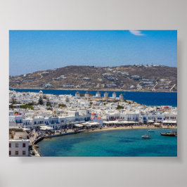 Uitzicht op Mykonos Griekenland Poster