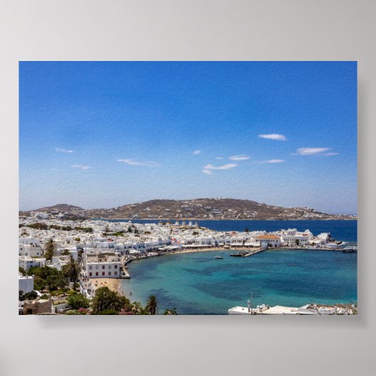 Uitzicht op Mykonos Griekenland Poster (Voorkant)
