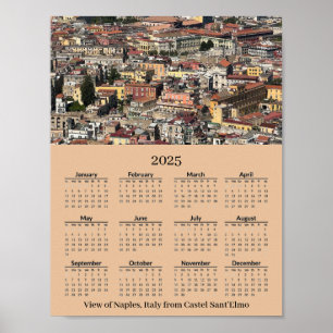 Uitzicht op Napels, Italië 2026 kalenderposter Poster