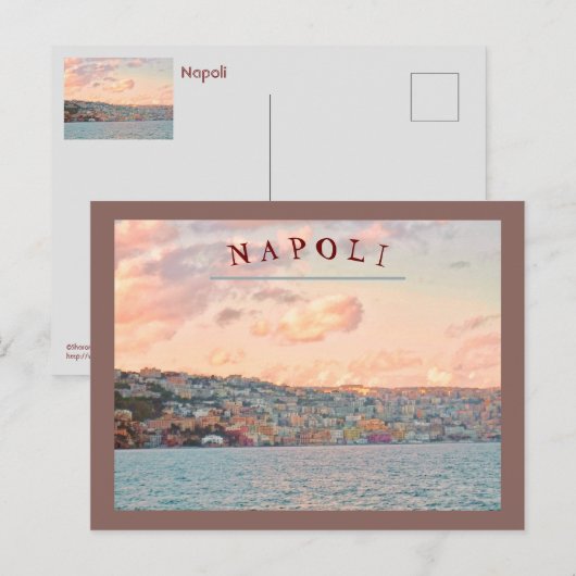 UITZICHT OP NAPOLI/NAPELS, ITALIË ZONSONDERGANG VA BRIEFKAART (Voorkant / Achterkant)