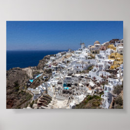 Uitzicht op Oia Santorini Poster