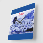 Uitzicht op oud Ibiza op wandklok (Hoek)
