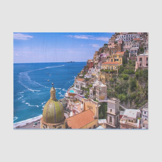 Uitzicht op Positano, Italië Decoupage Tissuepapier (Voorkant)