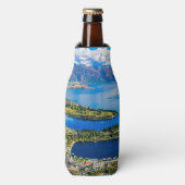 Uitzicht op Queenstown van Bob's Peak, Nieuw-Zeela Flesjeskoeler (Fles Voorkant)