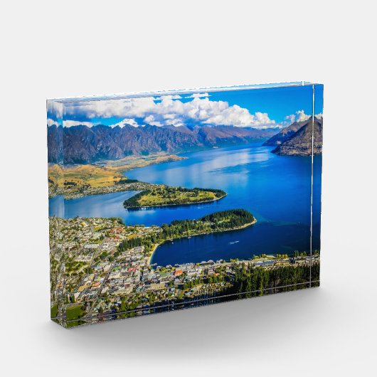 Uitzicht op Queenstown van Bob's Peak, Nieuw-Zeela Fotoblokken (Links)