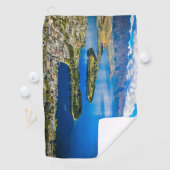 Uitzicht op Queenstown van Bob's Peak, Nieuw-Zeela Golfhanddoek (Insitu)