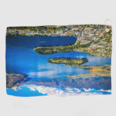 Uitzicht op Queenstown van Bob's Peak, Nieuw-Zeela Golfhanddoek (Horizontaal)