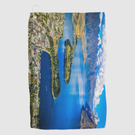 Uitzicht op Queenstown van Bob's Peak, Nieuw-Zeela Golfhanddoek