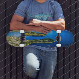 Uitzicht op Queenstown van Bob's Peak, Nieuw-Zeela Persoonlijk Skateboard