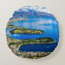 Uitzicht op Queenstown van Bob's Peak, Nieuw-Zeela Rond Kussen