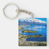 Uitzicht op Queenstown van Bob's Peak, Nieuw-Zeela Sleutelhanger (Voorkant)