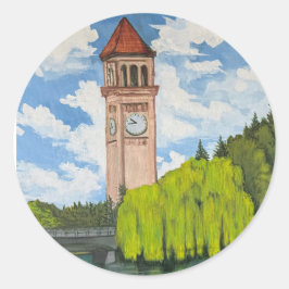 Uitzicht op River Front Park  Ronde Sticker