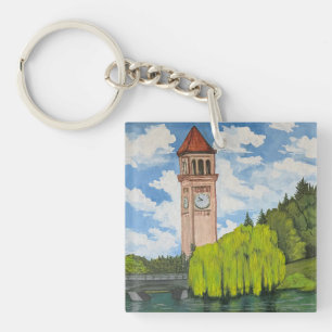 Uitzicht op River Front Park Sleutelhanger