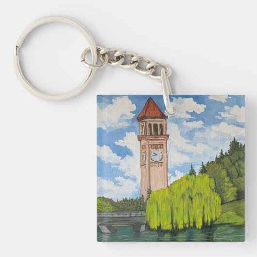 Uitzicht op River Front Park Sleutelhanger (voorkant)