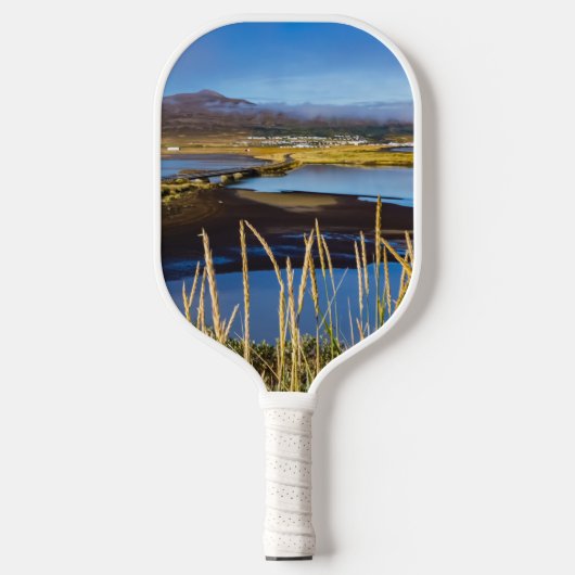 Uitzicht op Saudarkrokur en Skagafjordur, IJsland Pickleball Paddle (Voorkant)