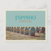 Uitzicht op strandhutten in Espinho, Portugal Briefkaart (Voorkant)