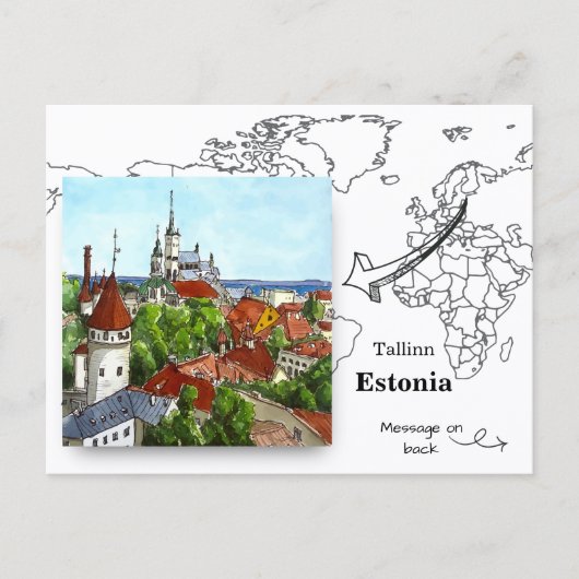 Uitzicht op Tallinn, Estland Briefkaart (Voorkant)