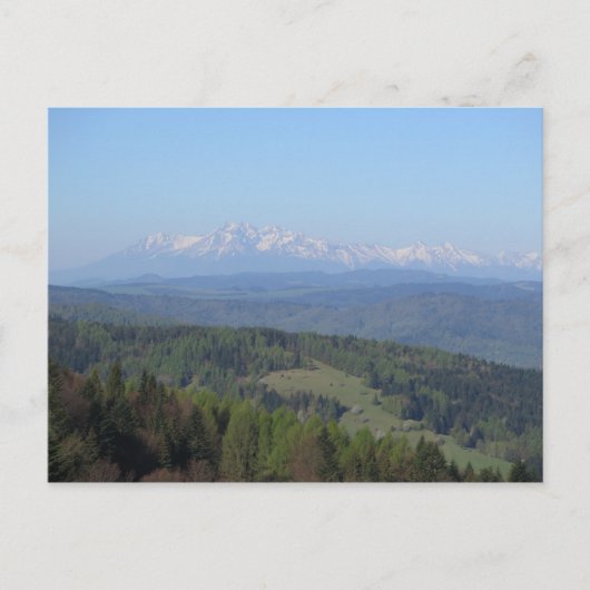Uitzicht op Tatras van Beskids Briefkaart (Voorkant)