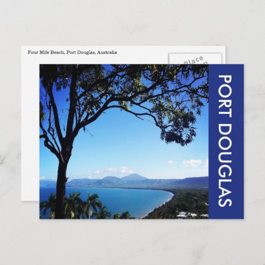 uitzicht op vier mijl strand briefkaart (Voorkant / Achterkant)