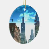 Uitzicht op Willis Tower Keramisch Ornament (Rechts)