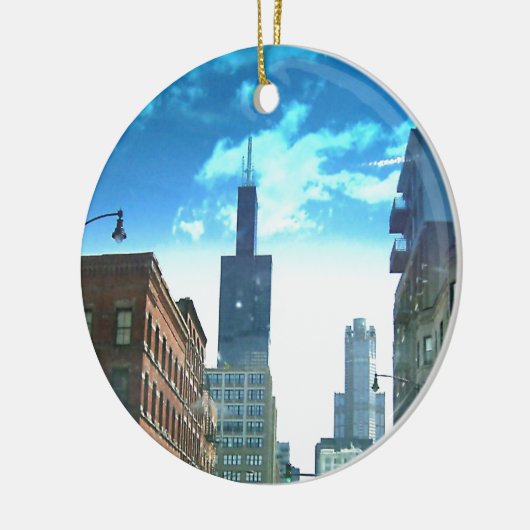 Uitzicht op Willis Tower Keramisch Ornament (Links)