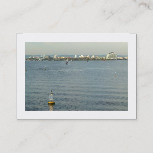 Uitzicht over Cardiff Bay (Borded) Visitekaartje (Voorkant)