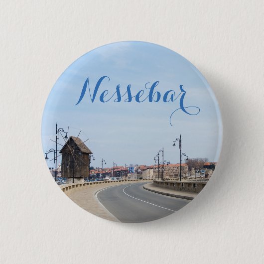 Uitzicht over de Oude stad Nesebur Ronde Button 5,7 Cm (Voorkant)