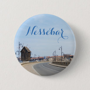 Uitzicht over de Oude stad Nesebur Ronde Button 5,7 Cm