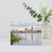Uitzicht over de Warnow naar Rostock Briefkaart (Staand voorkant)