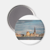 Uitzicht over de Warnow naar Rostock Magneet (Voorkant / Achterkant)