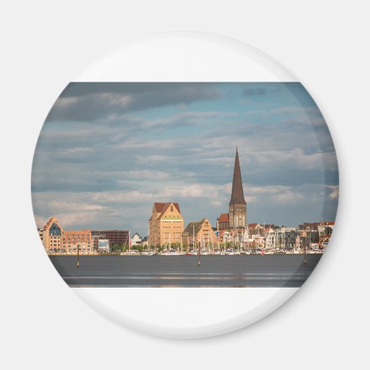Uitzicht over de Warnow naar Rostock Magneet (Voorkant)