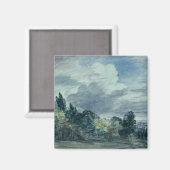 Uitzicht over een breed landschap, met bomen in de magneet (Voorkant / Achterkant)