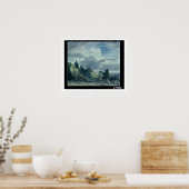Uitzicht over een breed landschap, met bomen in de poster (Keuken)