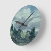 Uitzicht over een breed landschap, met bomen in de ronde klok (Hoek)